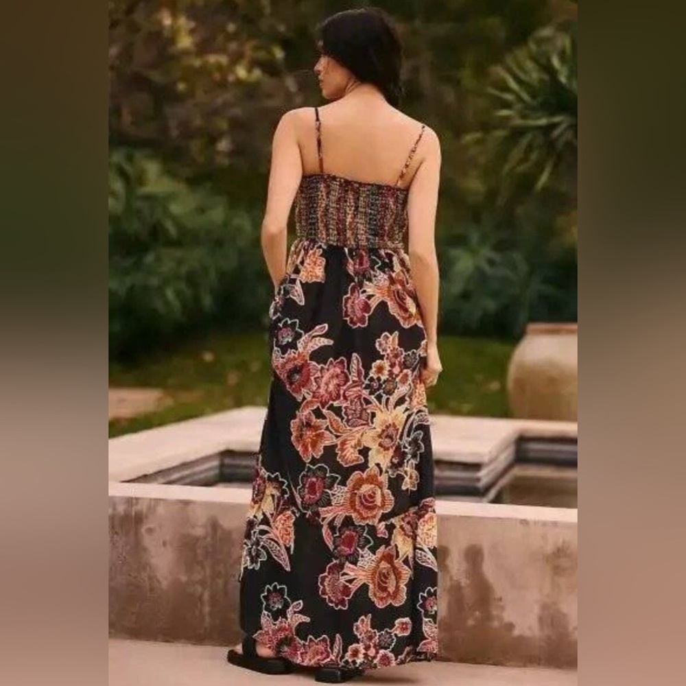 Anthropologie The Marisol Printed Smocked Gauze Maxi Dress Size Small - Picture 3 of 15